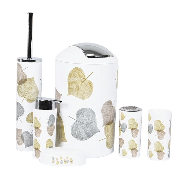 Juego de 6 Piezas de Accesorios de Baño, Soporte para Cepillo de , de Jabón, de Basura Sunnimix Vaso dispensador de jabón
