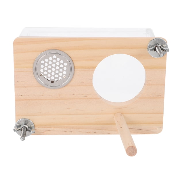 Caja nido transparente para periquitos y cacatúas Caja nido de madera para montaje en jaula Caja de cría para cría y eclosión de aves