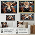 thumbnail image 4 of Designart "Colorful Cattle In A Celestial Setting I" Animals Cow Floater Framed Wall Decor, 4 of 5
