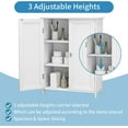 thumbnail image 3 of Bathroom Cabinet with Adjustable Shelf Freestanding Storage Cabinet with 2 Doors Wooden Organizer Floor for Bathroom Kitchen and Living Room, White, 3 of 6