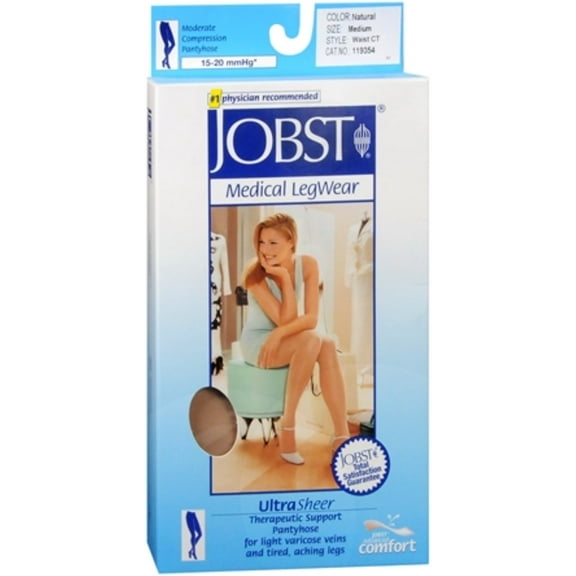 Medical LegWear Pantyhose 15-20 mmHg Moderate Compression Medium Natural Close-Toe 1 Each