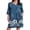 Blue White Floral, variant on Ekouaer Zipper Robes for Women 3/4 Sleeves Housecoat Soft Nightgowns Sleepwear Mumu House Dresses with Pockets S-XXL