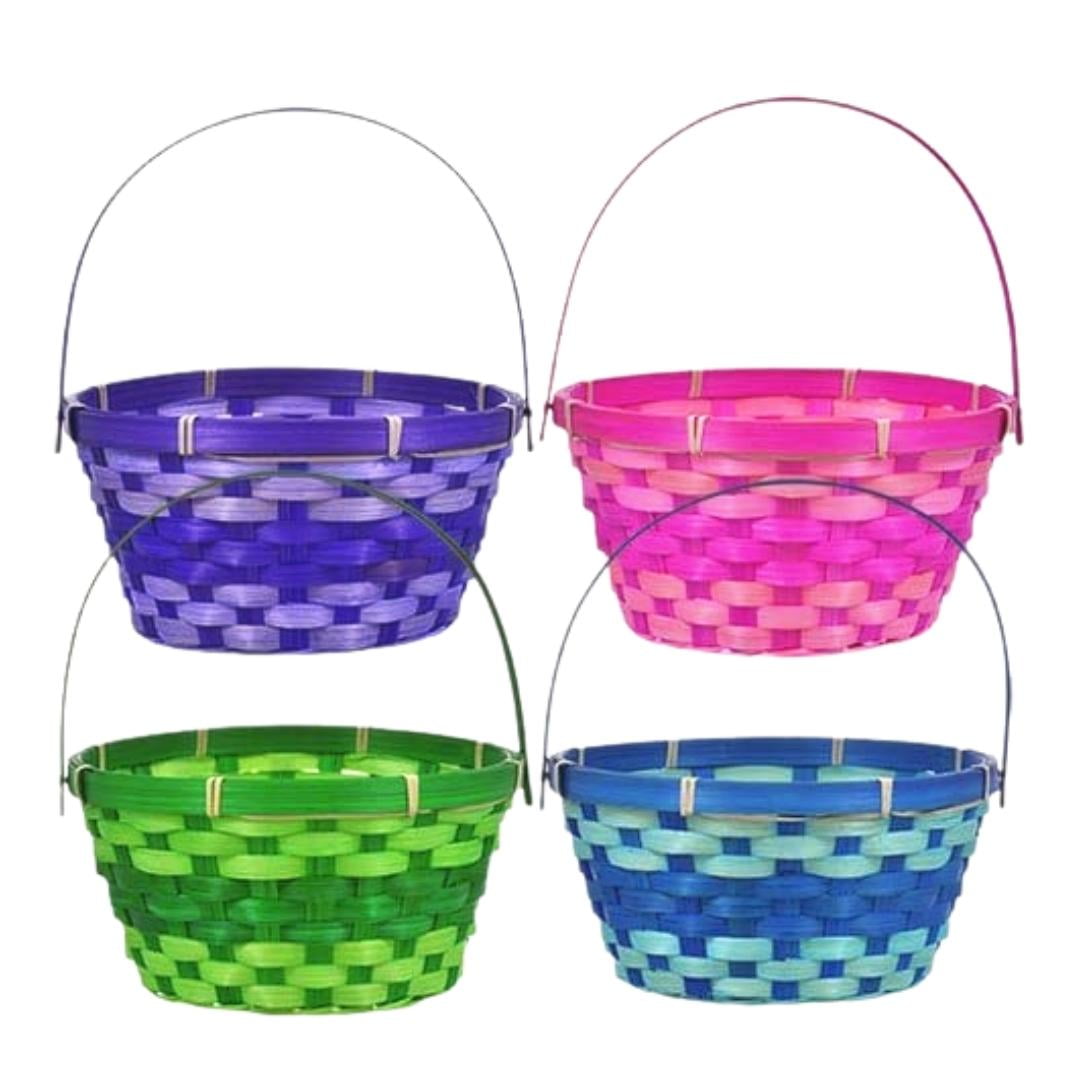 Easter Green & Pink Basket Grass Assorted Colors 1859