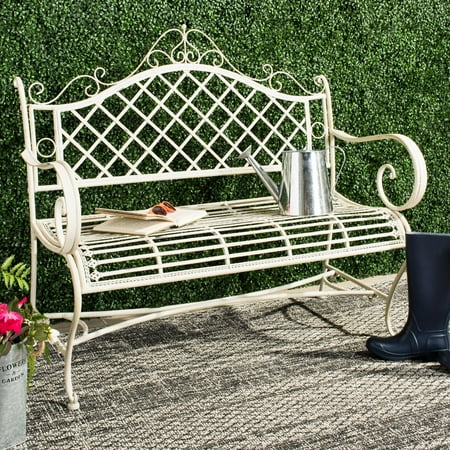 Safavieh Abner Indoor Outdoor Wrought Iron Rustic Garden Bench