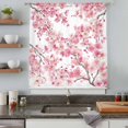 thumbnail image 4 of Spring Peach Flowers Sheer Curtains 63 Inches Long, Pink Botanical Floral Leaves Branch Light Filering Curtains, Breathable Simi Curtain Privacy Drapes for Living Room Bedroom Window Treatment, 4 of 9