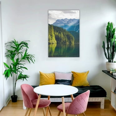 Set of 2 Mountain Lake Reflection Oil Paintings 16x24 Inch Hand-Painted Canvas Wall Art for Living Room Bedroom Decor with Serene Hues and Modern Style, Ready to Hang, Perfect for Home or Office