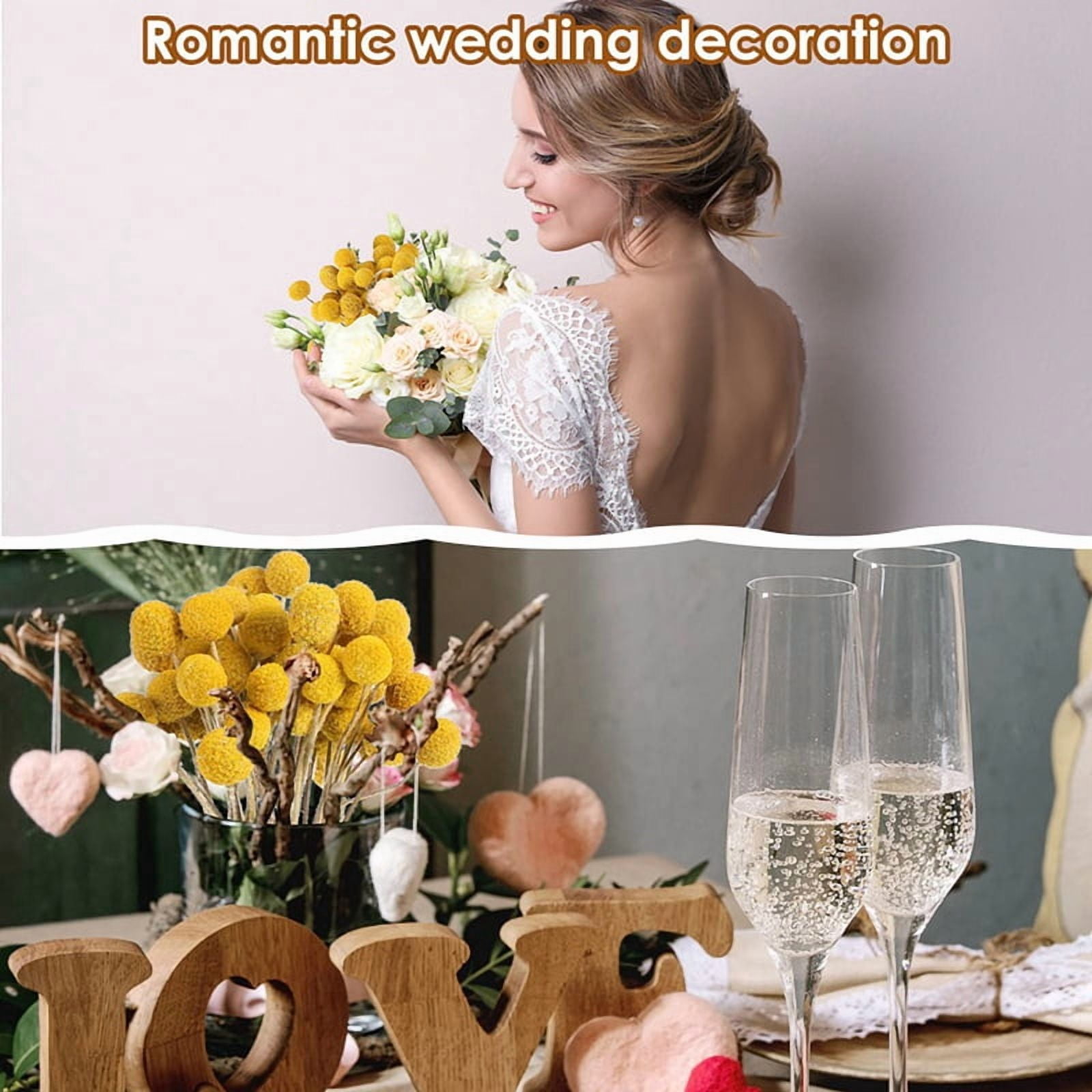 144 Pcs Dried Flowers Dried BillyBalls Dried Craspedia Flowers Button Yellow Dried Flowers Fake Silk Dried Flower