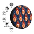 thumbnail image 5 of Easygdp American Football and Fire Flames Automobile Tire Dust Cover, 14-17in Spare Tire Cover Universal Fit for Trailer, Car, Truck, SUV, Jeep - 14 inch, 5 of 9