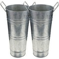 Galvanized flower bucket 2pcs Flower Buckets Bulk Galvanized Metal Vase