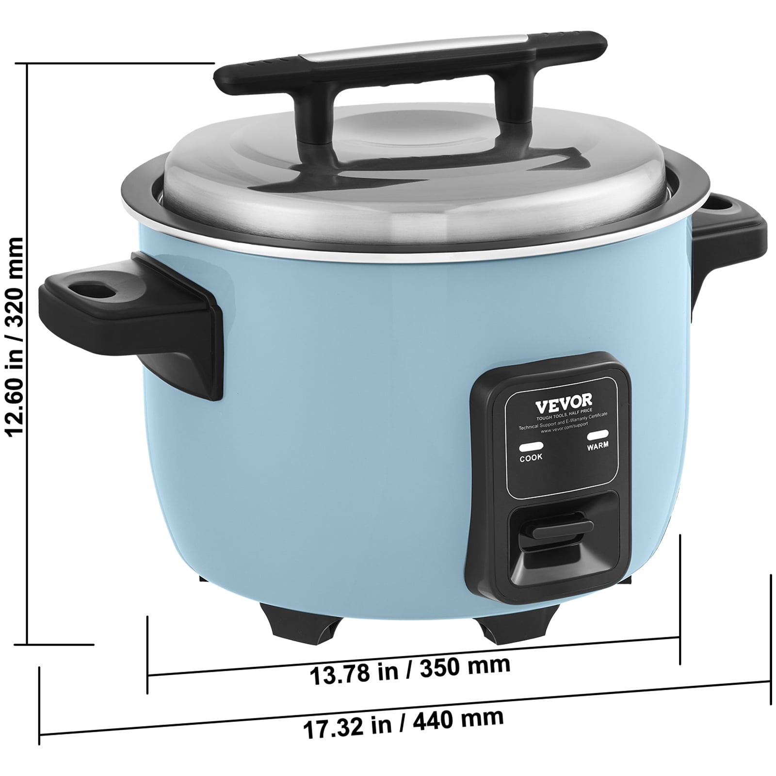 VEVOR Commercial Rice Cooker, 40-Cup Rice Cooker, 8.45 Qt / 8 Liter Large Rice Cooker and Warmer with Nonstick Inner Pot, Fast Cooking and 24-Hour Keep Warm, with Rice Cup and Paddle, for Restaurant