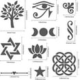 thumbnail image 3 of 1pc Metal Eye of Horus Stencil Tree of Life Lotus Moon Viking Symbol Celtic Triquetra Knot Stencils Painting, 3 of 9