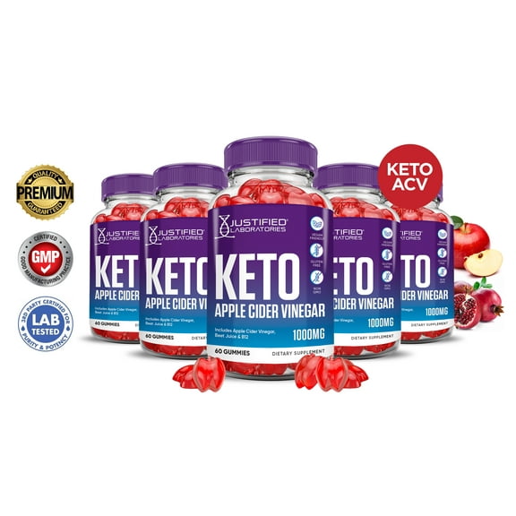 (5) Keto Apple Cider Vinegar Gummies 1000MG 300 Gummies Supplement
