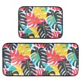 thumbnail image 2 of Dailycode 2 Pcs Kitchen Rug Set Non Slip Absorbent Soft Floor Mats for Kitchen Bathroom Colorful Palm Leaf 19.7"x27.6"+19.7"x47.2", 2 of 7