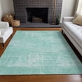 thumbnail image 4 of HomeRoots 667146 5 x 8 ft. Turquoise & Ivory Abstract Washable Machine Made Rectangle Area Rug with UV Protection, 4 of 9