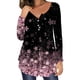 thumbnail image 1 of Pntutb Mujer Casual Camiseta Impreso Manga Larga Cuello Redondo Fruncido Pullover Blusa tops Pntutb Pntutb-7575, 1 of 6