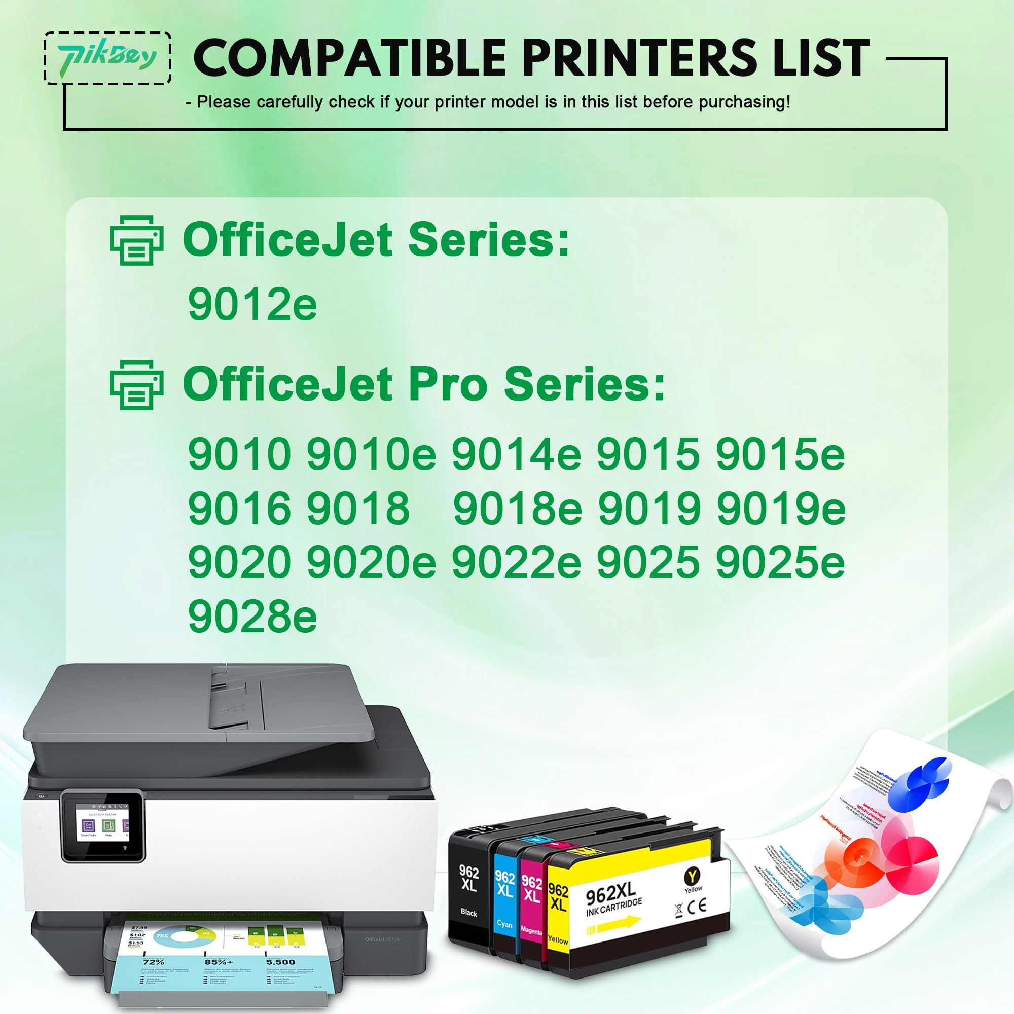 962XL Ink Cartridges Combo Pack (4 Pack) - Compatible for HP 962 962 XL Ink Cartridges, Works with 962XL Cartridge Printers