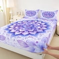 thumbnail image 3 of jejeloiu Bohemian Flower Floral Queen Sheet Sets,Boho Exotic Style Bed Set For Girl 4 Pieces, 3 of 7
