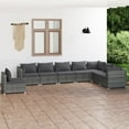 thumbnail image 2 of vidaXL 8 Piece Patio Lounge Set with Cushions Poly Rattan Gray, 2 of 9