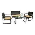 thumbnail image 1 of Pemberly Row Ensemble de Mobilier de Patio Contemporain en Rotin, 4 Pcs, Brun, 1 of 11