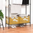 thumbnail image 3 of Yayeee Foldable Storage Basket for Shelves with Handles Waterproof Cloth Bins, White Flowers, 3 of 7