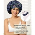thumbnail image 6 of AWAYTR Women Satin Bonnet Silk Hair Reversible Bonnets Hair Wrap for Sleeping Cap with Tie Band, 6 of 12