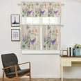 thumbnail image 4 of 3 Piece Curtains Tiers and Valances Set, Floral Print Butterfly Watercolor Flower Spring Summer Farm Rod Pocket Short Window Treatment Tiers Curtains Panel and Valance for Cafe Bathroom Kitchen, 4 of 6