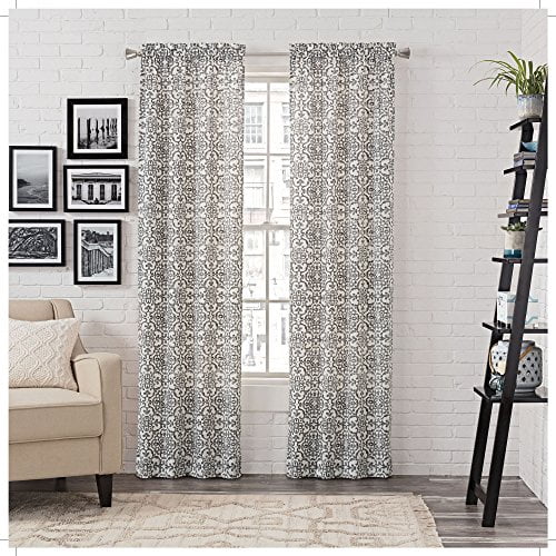 Pairs to Go Brockwell 2-Pack Window Curtains 56" x 95" Charcoal 2 Piece