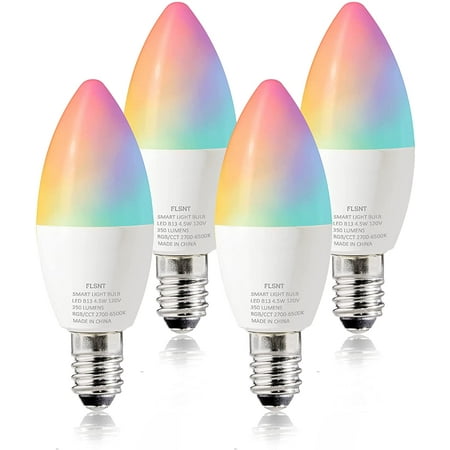 FLSNT Smart Light Bulbs, LED Wi-Fi 2.4G RGBCW Color Changing Light Bulb, Works with Alexa, Google Home Assistant