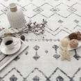 thumbnail image 3 of Mandala 8x10 Rug – Ultra-Soft, Geometric Boho Area Rug for Living Room, Office & Bedroom - Non-Shedding Machine Washable Rug – Light Gray & Ivory, 3 of 9