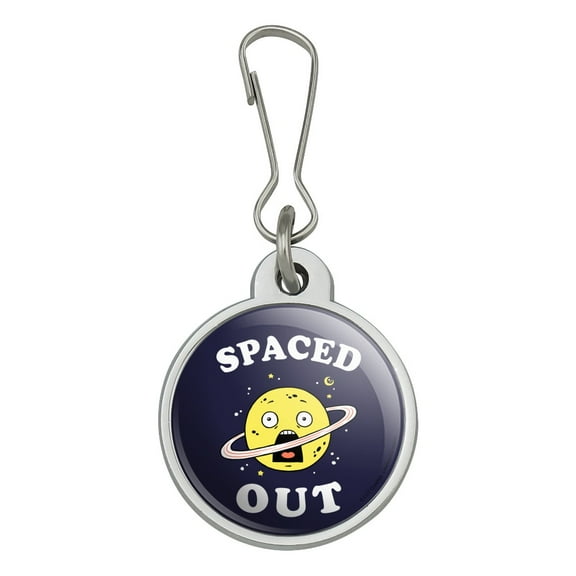 Spaced Out Planet Saturn Funny Humor Jacket Handbag Purse Luggage Backpack Zipper Pull Charm