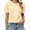 1-Beige, variant on Women's Grey Mystical Cat Wolf Graphic Short Sleeve T-Shirt Cotton Crewneck Top