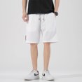 thumbnail image 3 of Pantalones cortos blancos para hombre 2024, de verano, transpirables, de color liso, para correr, 3 of 5