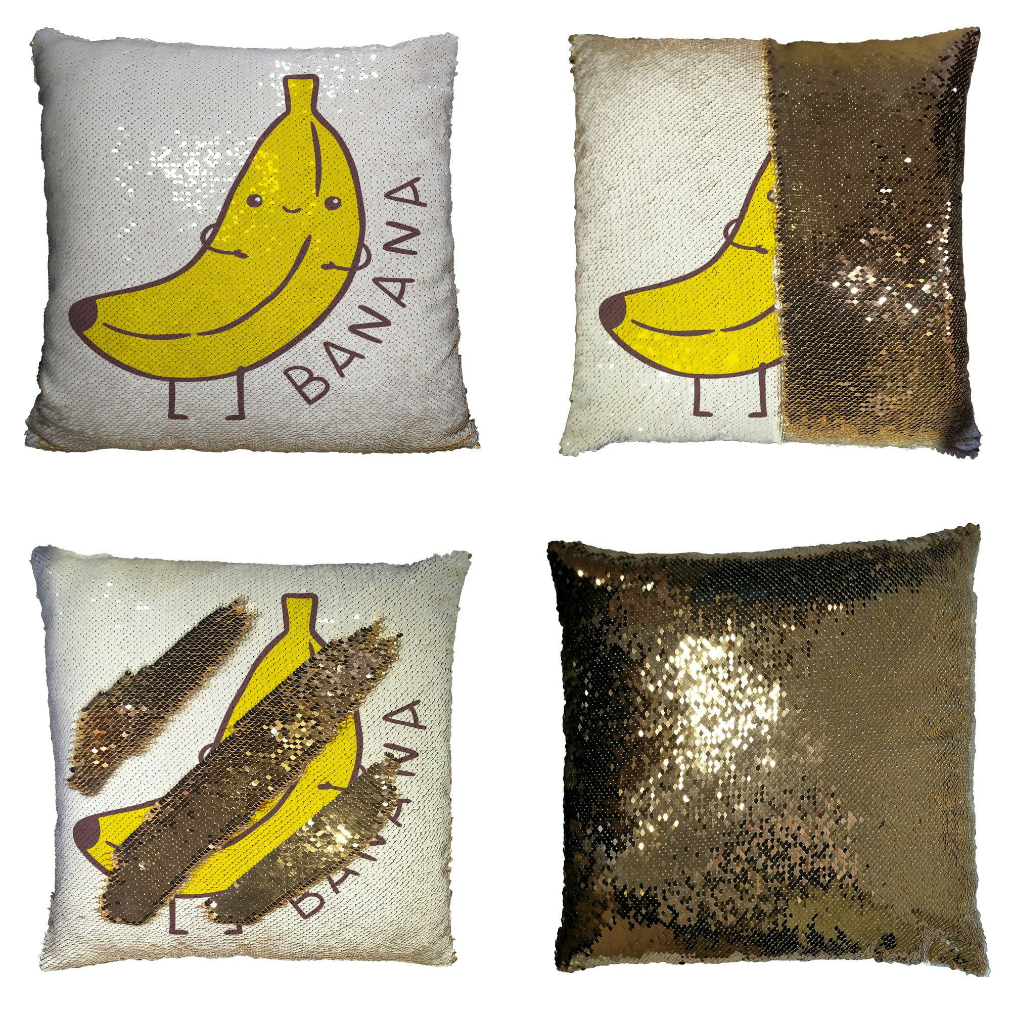 Bananas Cushion Cover 16x16 inch 40cm Novelty Photo Print for Kitchen Restaurant 