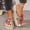White, variant on Women Embroidery Floral Rainbow Flatform Flip Flops Open Toe Summer Beach Sandals Black 9.5