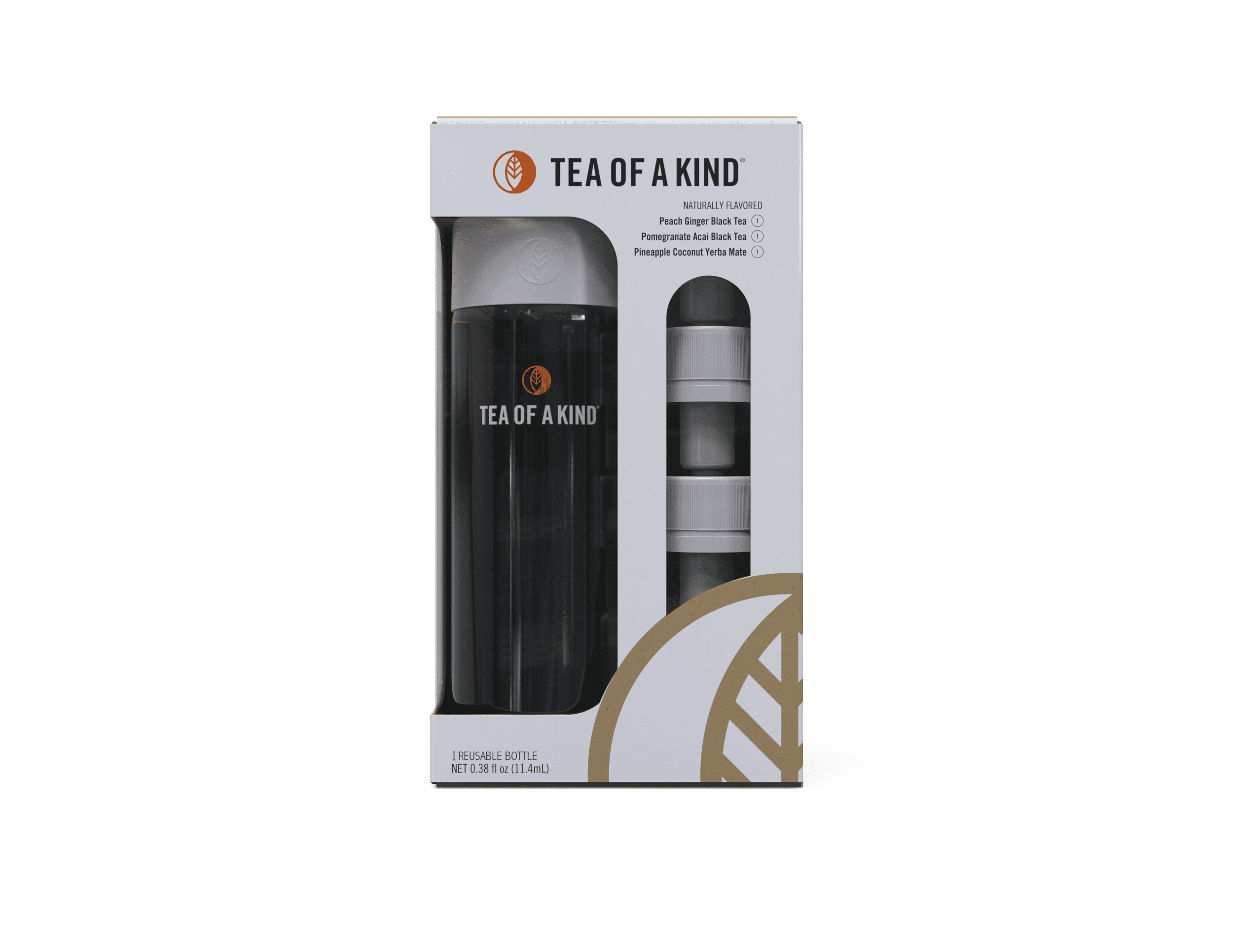 TOAK Reusable Water Bottle Starter Kit Includes 3 Caps to Mix With