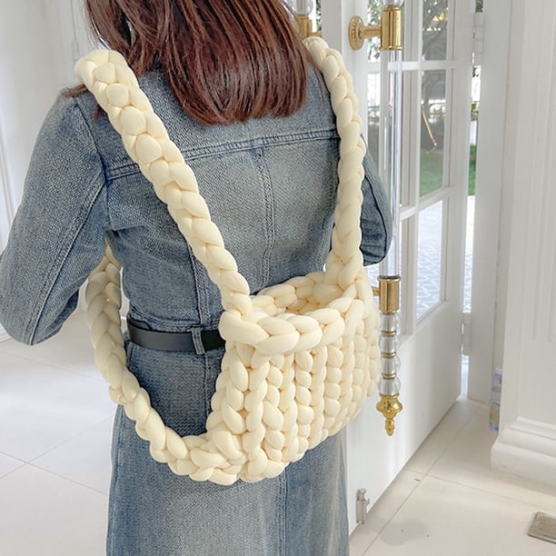 Mochila para mujer, mochila informal tejida gruesa de lana islandesa para niñas (beige) Sywqhk Para Estrenar