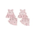 thumbnail image 2 of Miaouyo Kids Baby Girls Summer 2 Piece Outfits 6 12 18 24 Months 2T 3T 4T 5T Berry Print Sleeveless Round Neck Tank Tops and Ruffled Shorts Set, 2 of 9