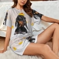 thumbnail image 4 of Wukai Dachshund Sitting in Bathtub Women's Pajama Set,Short-Sleeve Top and Shorts with Elastic Waistband and Pockets for Loungewear, Yoga, and Casual Wear-X-Large, 4 of 8