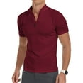 thumbnail image 3 of HAOMEILI Men's Long/Short Sleeve Polo Shirts Quarter-Zip Casual Slim Fit Mock Neck Basic Designed Cotton Shirts, 3 of 5