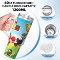thumbnail image 4 of Lsque Mario Pattern 40 OZ Ice Bully Cup with Handle and Straw, Double Wall Stainless Steel Tumbler Travel Coffee Cup with Lid for Christmas Present, 4 of 8