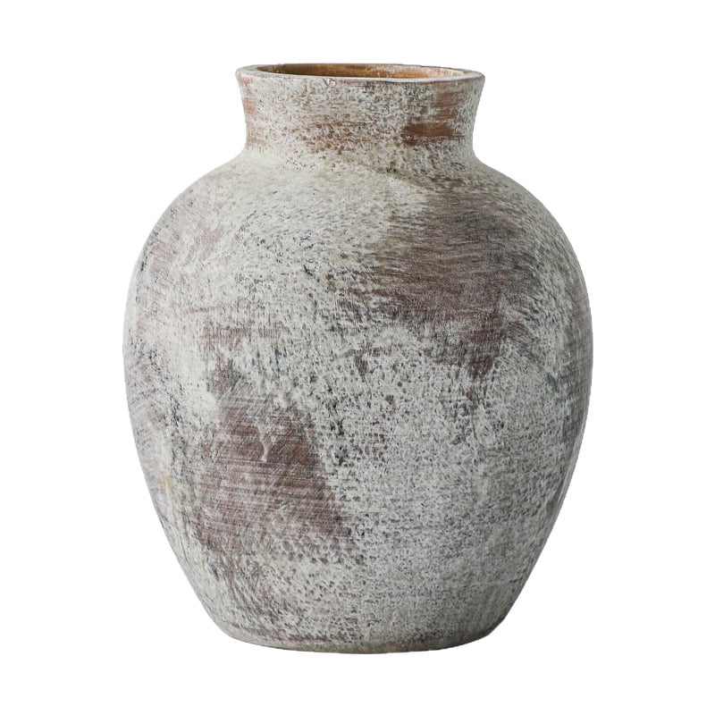 Hand-Thrown Wabi Sabi Vase， 6 Inch Small Clay Vase for Dried Flowers - Unique Textured Ceramic Pottery， Minimalist Home Decor