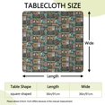 thumbnail image 2 of Multicolor Bigfoot and Text Pattern Square Fitted Tablecloth with Elastic Edge,Square Table Cover,Washable Elastic Table Cover for Home Kitchen Party Decor 36"x36", 2 of 6