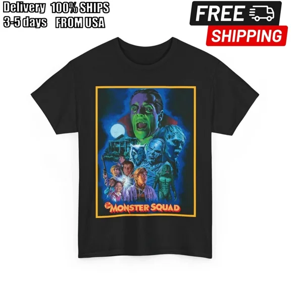 RARE Monster Squad Movie Fitted T shirt Unisex Heavy Cotton Tee