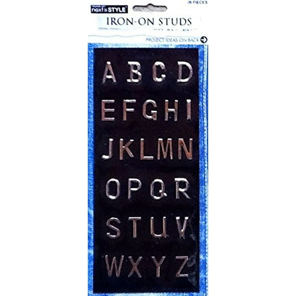 Iron-on Studs Letters ~ Silver Capitals 1/2""