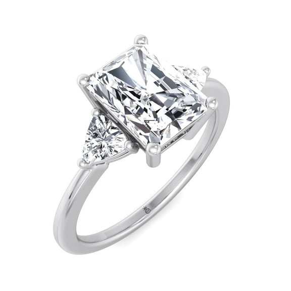 Storm - Moissanite Radiant Cut Lab Diamond Engagement Ring with Sidestones