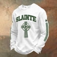 thumbnail image 2 of Dwelliawo St Pattys Waffle Shirt Men Printed Long Sleeve Waffle Knit Shirts Lucky St Patricks Day Four Leaf Clover Slainte Clover Print T Shirt Round Neck Outfit White XL, 2 of 6