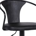 thumbnail image 5 of Black Faux Leather & Metal Base Adjustable Bar Stool, 5 of 10