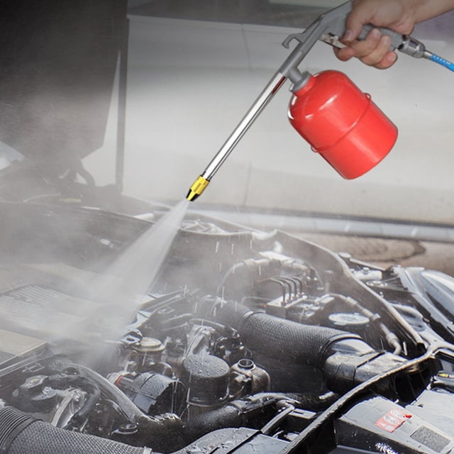EASTINRed Pneumatic Washer Engine Cleaner with High-pressure Car Washer Function Strong Cleaning Power for Oil Passage and Injector Includes 4ft Hose Red