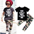 thumbnail image 6 of Douhoow Toddler Boys Black Short Sleeve T-shirt Camouflage Pants Kids Summer Outfits Set 1-6Y, 6 of 9