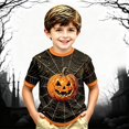 thumbnail image 2 of JAJAHO Kids Boys Pumpkin T Shirt Halloween Shirt Short Sleeve Crew Neck Pumpkin Graphic Tees 2-13Y, 2 of 4